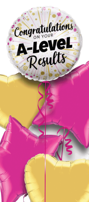 Congratulations A Level Pink and Gold Balloon