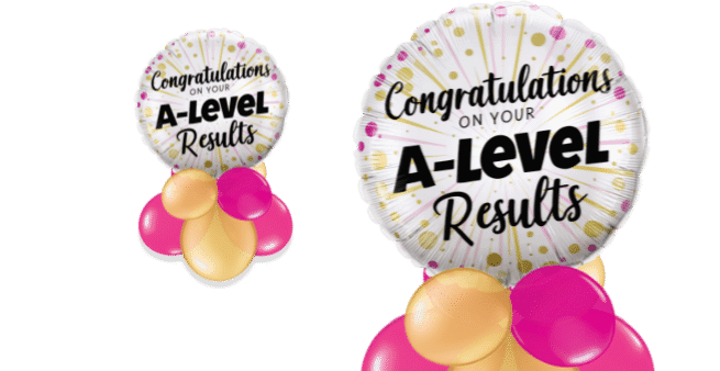 Congratulations A Level Pink and Gold Balloon