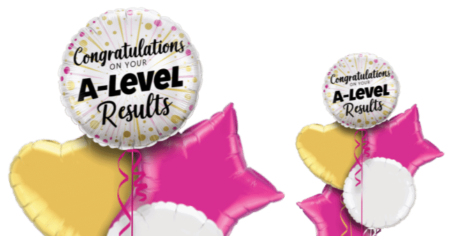 Congratulations A Level Pink and Gold Balloon