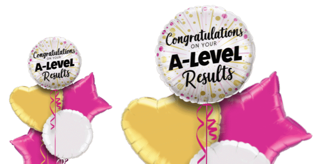 Congratulations A Level Pink and Gold Balloon