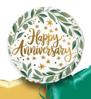 Happy Anniversary Gold Script Balloon