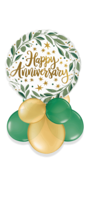 Happy Anniversary Gold Script Balloon