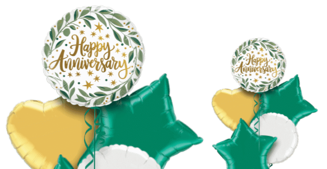 Happy Anniversary Gold Script Balloon