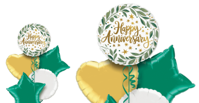 Happy Anniversary Gold Script Balloon
