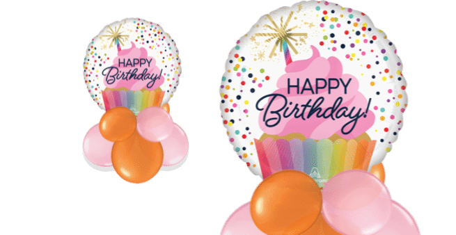 Sparkle Cupcake Birthday Balloon