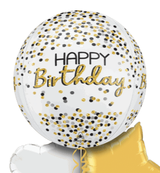 Gold Silver Confetti Orbz Balloon