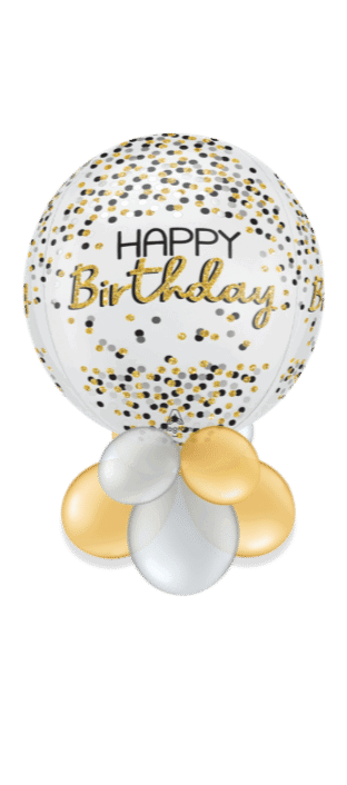 Gold Silver Confetti Orbz Balloon