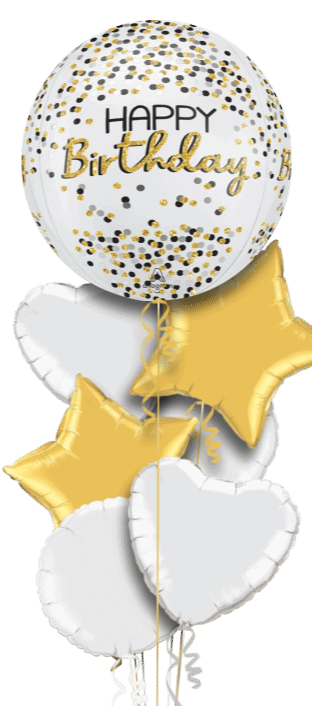Gold Silver Confetti Orbz Balloon