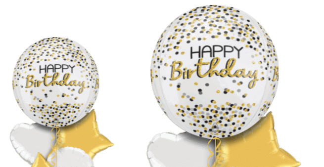 Gold Silver Confetti Orbz Balloon