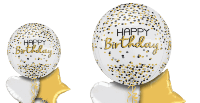 Gold Silver Confetti Orbz Balloon