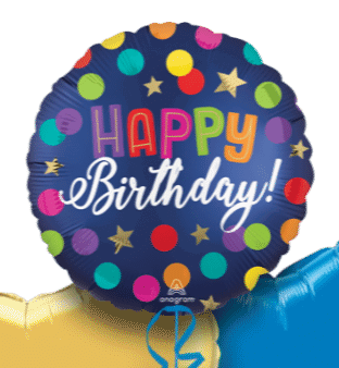 Birthday Blue Dots Balloon
