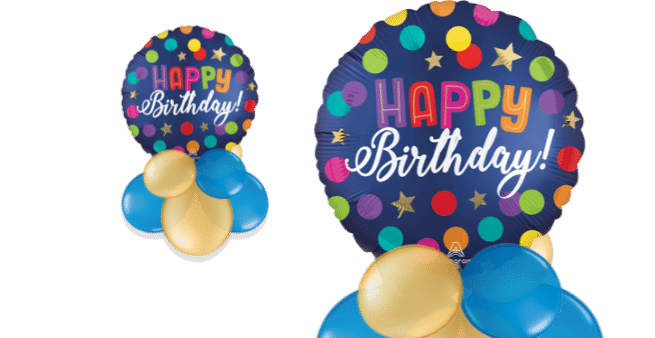Birthday Blue Dots Balloon