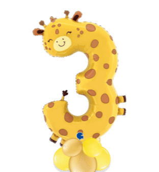 Number 3 Giraffe Balloon