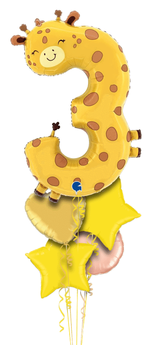 Number 3 Giraffe Balloon