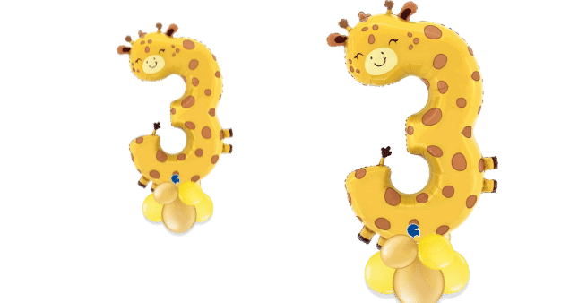 Number 3 Giraffe Balloon