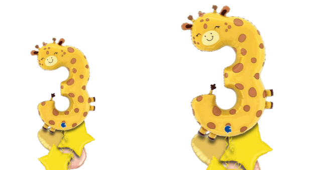 Number 3 Giraffe Balloon