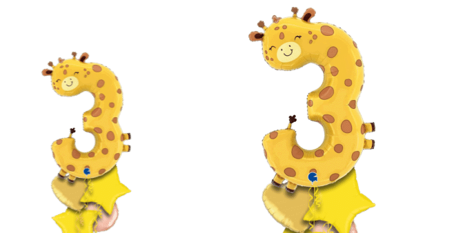 Number 3 Giraffe Balloon