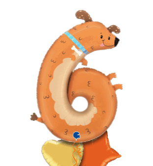Number 6 Dog Balloon