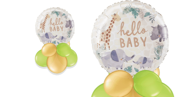 Hello Baby Animals Balloon