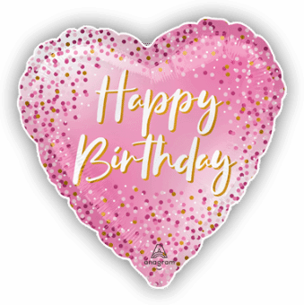 Pink Sparkle Birthday Heart