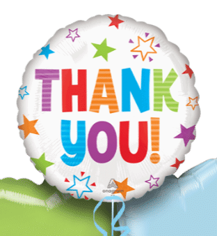 Thank You Colourful Stars Balloon