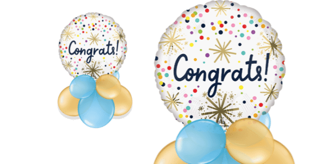 Congrats Stars and Dots Balloon