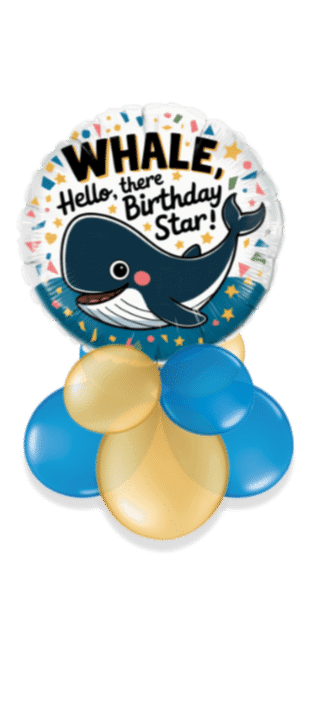 Whale Hello There Birthday Star Balloon