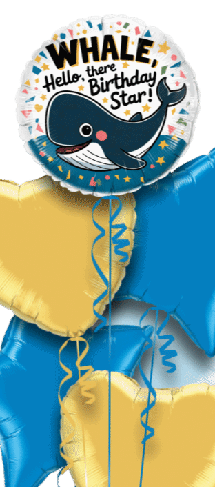 Whale Hello There Birthday Star Balloon