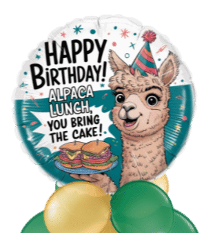 Alpaca Lunch You Bring the Cake Birthday Balloon