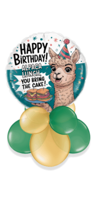 Alpaca Lunch You Bring the Cake Birthday Balloon