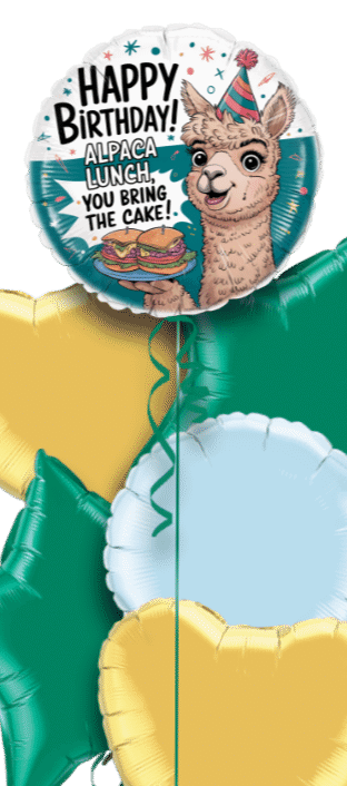 Alpaca Lunch You Bring the Cake Birthday Balloon