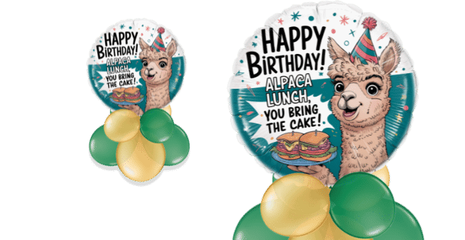 Alpaca Lunch You Bring the Cake Birthday Balloon
