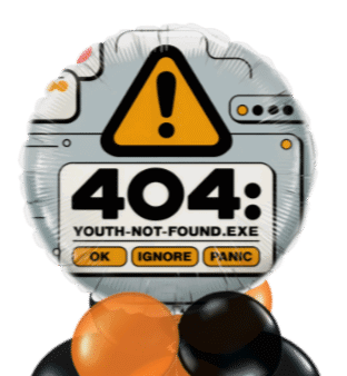 404 Youth Not Found Error Balloon
