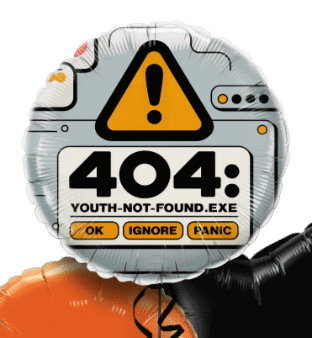404 Youth Not Found Error Balloon