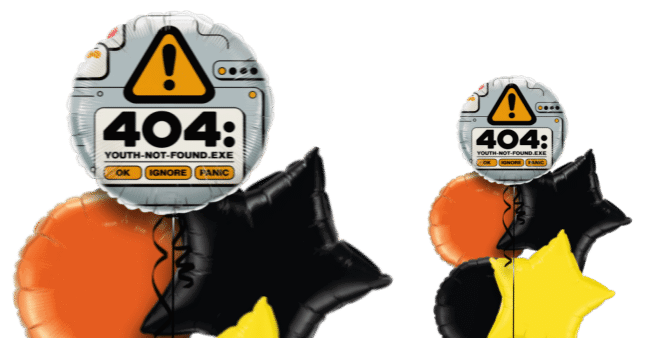 404 Youth Not Found Error Balloon