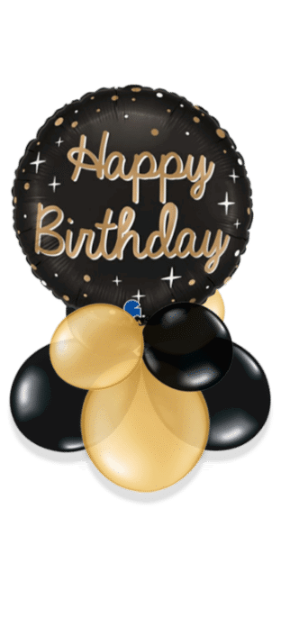 Black and Gold Birthday Balloon