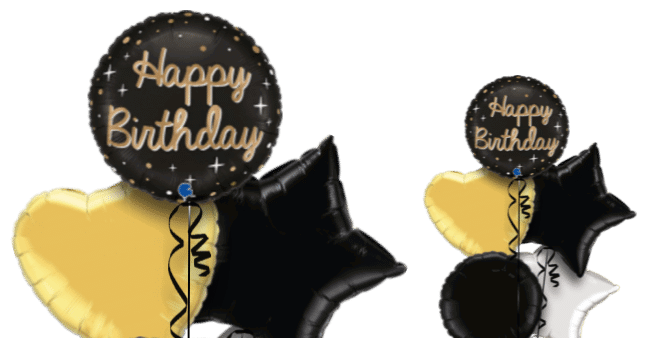 Black and Gold Birthday Balloon