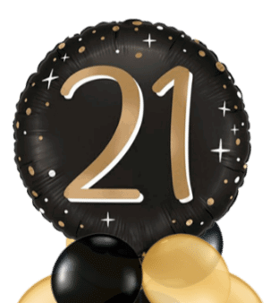 21 Gold and Black Balloon