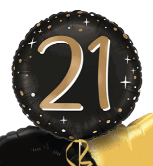 21 Gold and Black Balloon