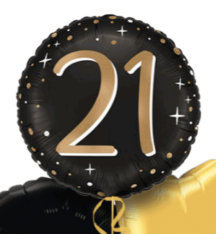 21 Gold and Black Balloon