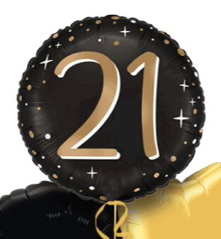 21 Gold and Black Balloon