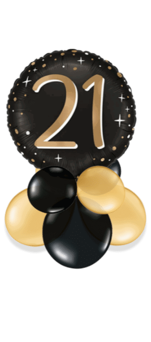 21 Gold and Black Balloon