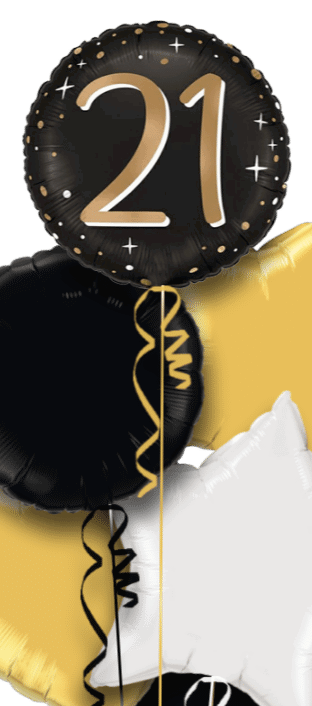 21 Gold and Black Balloon