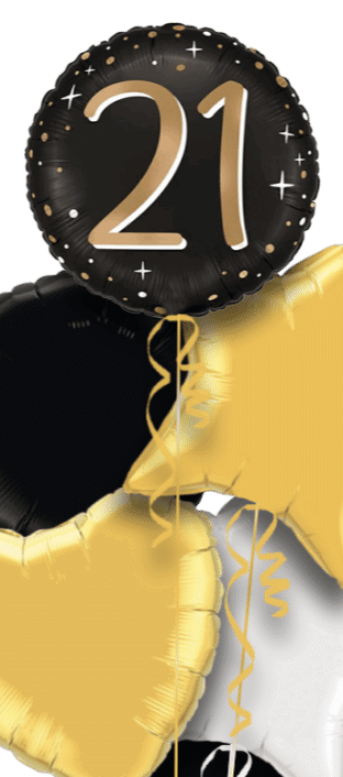 21 Gold and Black Balloon