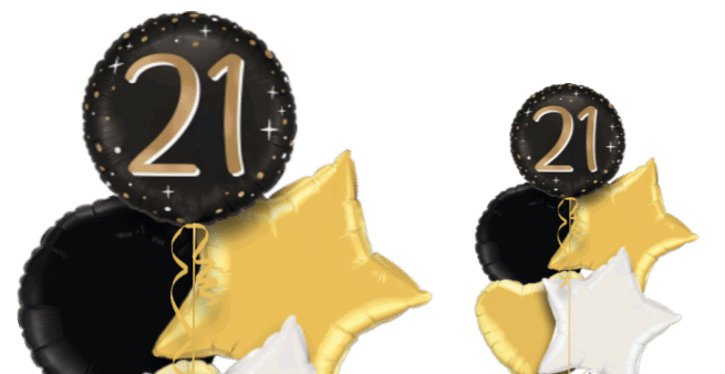21 Gold and Black Balloon
