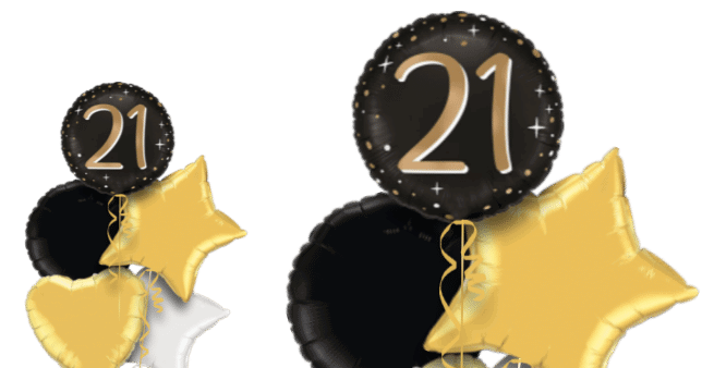 21 Gold and Black Balloon