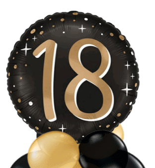 18 Gold and Black Balloon