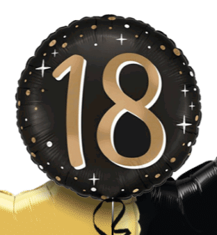 18 Gold and Black Balloon