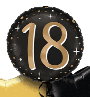 18 Gold and Black Balloon