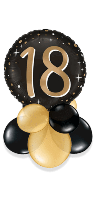 18 Gold and Black Balloon